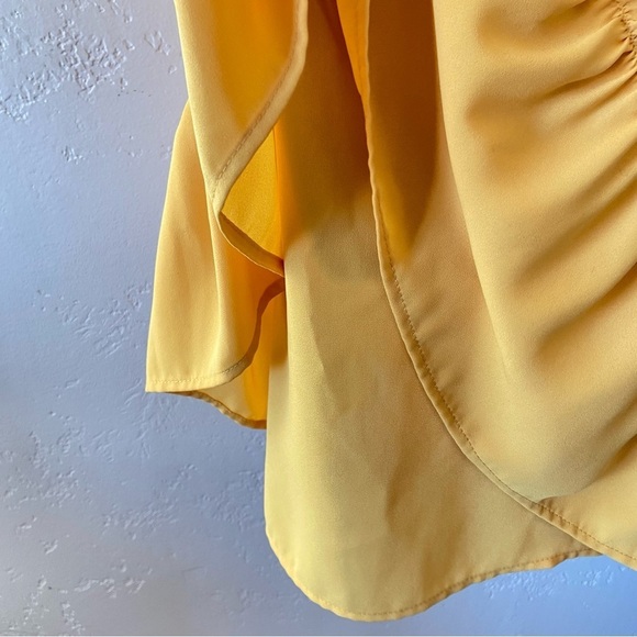 Final Sale!!! KAREN KANE Marigold V-Neck Ruffled High Low Tiered Dress M USA - Picture 6 of 11